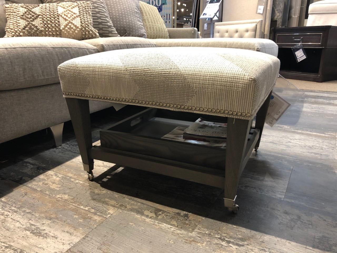 26" x 26" Customizable Ottoman with Tray